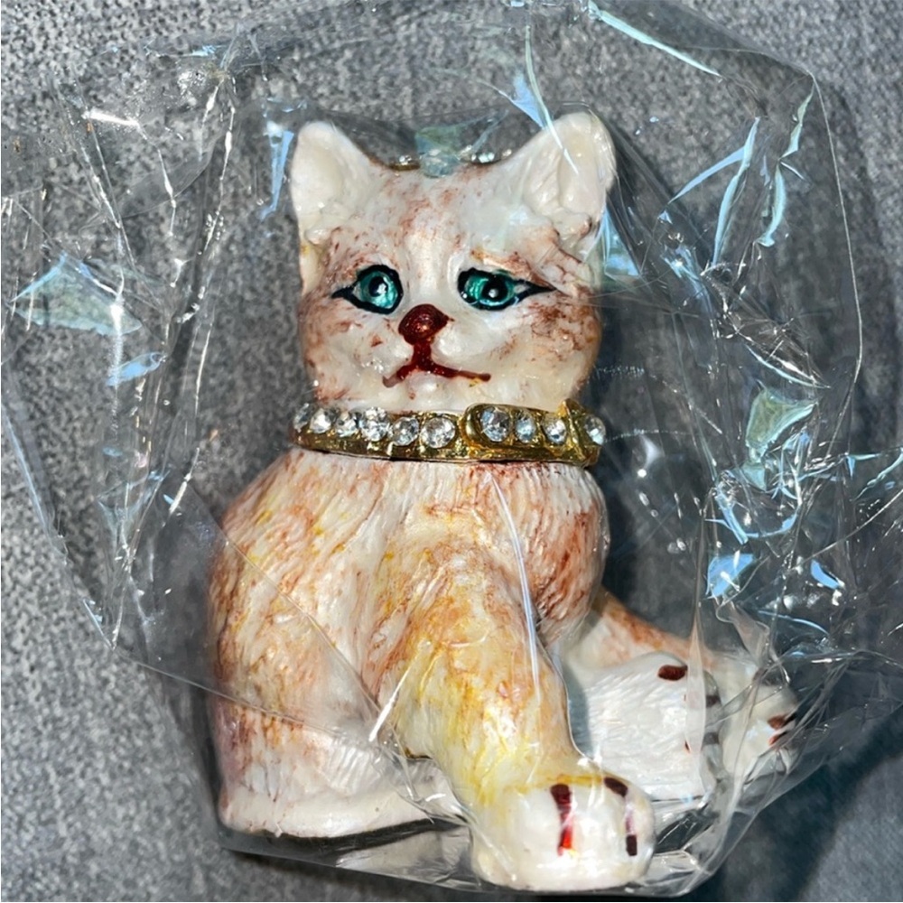 Ingbear Rhinestone Cat Figurine Trinket
Box / Home Decor